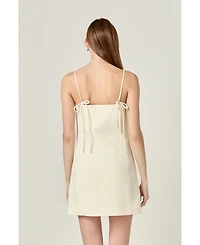 English Factory Women's Back Bow Sleeveless Mini Dress