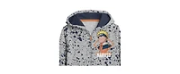 Naruto Boys Classic Youth Gray Zip Hoodie and Navy Jogger Pants