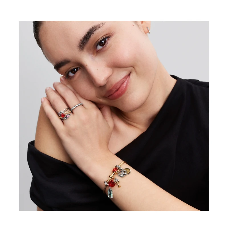 Pandora Disney Beauty and the Beast Enchanted Rose Snake Chain Bracelet