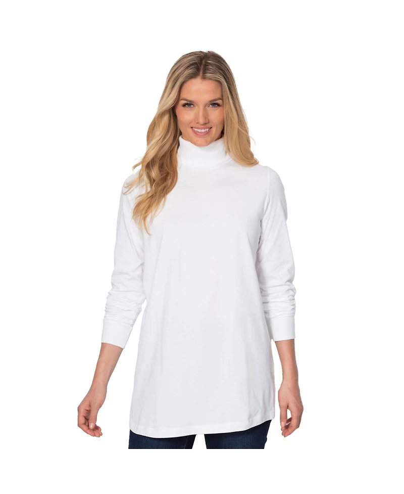 Woman Within Plus Perfect Long-Sleeve Turtleneck Tee