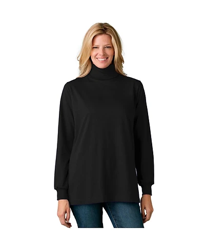 Woman Within Plus Perfect Long-Sleeve Turtleneck Tee