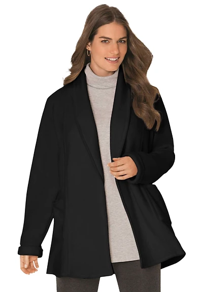 Woman Within Plus Microfleece Cardigan