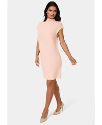 Bebe Long Sleeve Funnel Neck Sweater Mini Dress