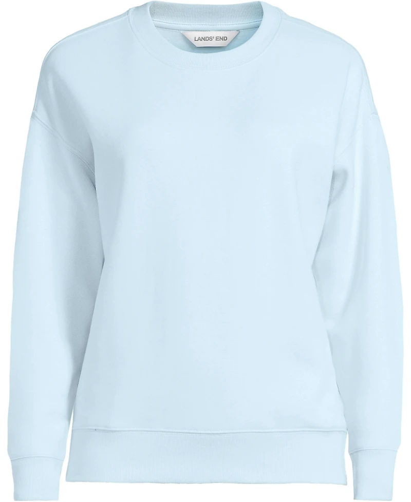 Lands' End Women's Relaxed Serious Sweats Long Sleeve Crewneck Sweatshirt