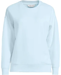 Lands' End Women's Relaxed Serious Sweats Long Sleeve Crewneck Sweatshirt
