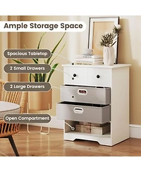 Costway 4-Drawer Dresser Modern Chest Storage Organizer with Open Shelves Anti-Tip Kits