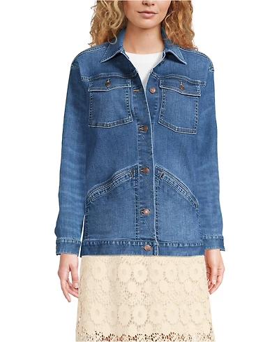 Lands' End Women's Oversized Denim Trucker Jacket
