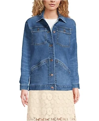 Lands' End Women's Oversized Denim Trucker Jacket