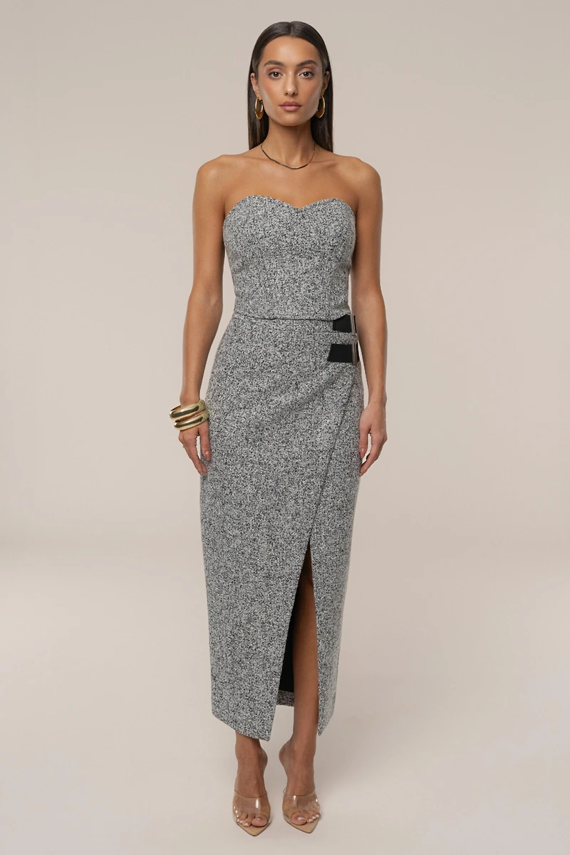 Jluxlabel Women's Gisele Tweed Slit Skirt
