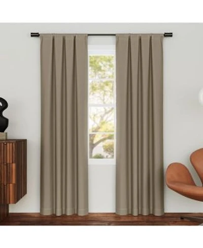 Sun Zero Parsons Herringbone Magnetic Closure 100 Blackout Rod Pocket Curtain Panel Pair