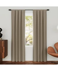 Sun Zero Parsons Herringbone Magnetic Closure 100 Blackout Rod Pocket Curtain Panel Pair