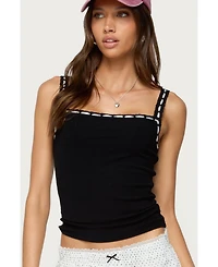 Edikted Women's Leilani Ribbon Lacey Tank Top