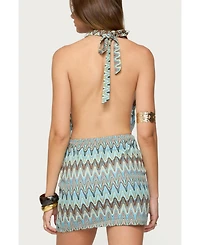 Edikted Women's Ziggy Striped Backless Knit Mini Dress