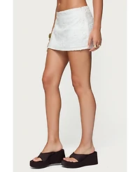 Edikted Women's Textured Floral Eyelet Mini Skort