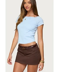 Edikted Womens Marina Raglan Stripey T Shirt