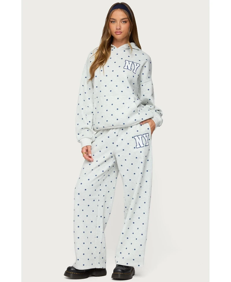 Edikted Women's Ny Babe Polka Dot Sweatpants