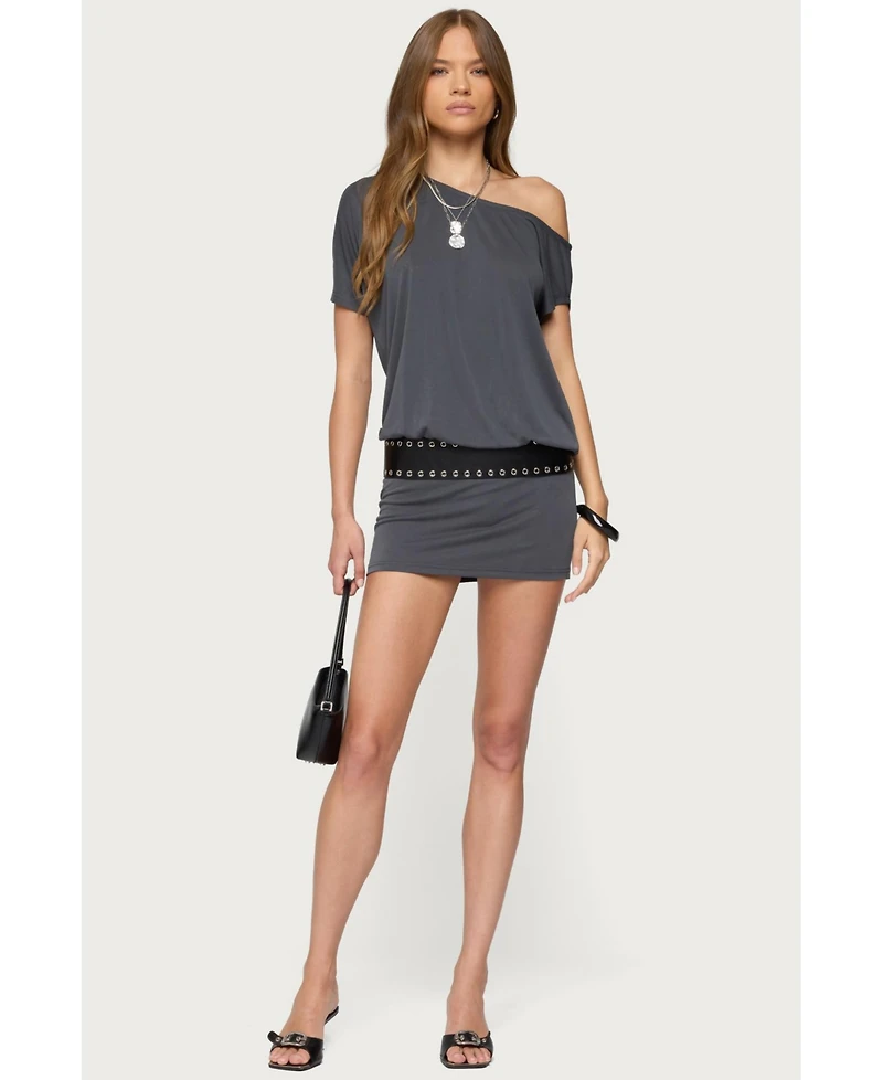 Edikted Womens Sevie Off Shoulder Mini Dress