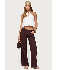 Edikted Women's Oliviana Linen Look Halter Top