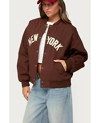 Edikted Women's Big Apple Oversized Bomber Jacket