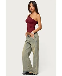 Edikted Women's Knotted One Shoulder Asymmetric Top