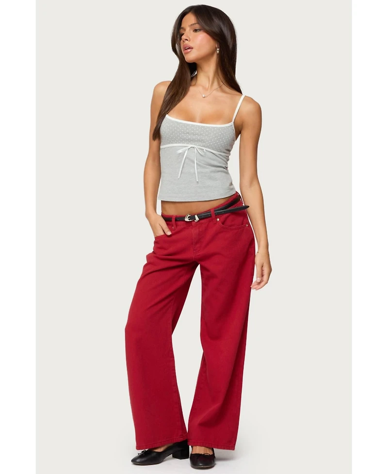 Edikted Women's Rhoda Contrast Polka Dot Tank Top