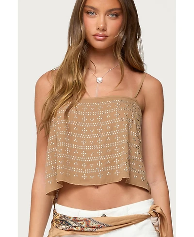 Edikted Womens Sunna Studded Top