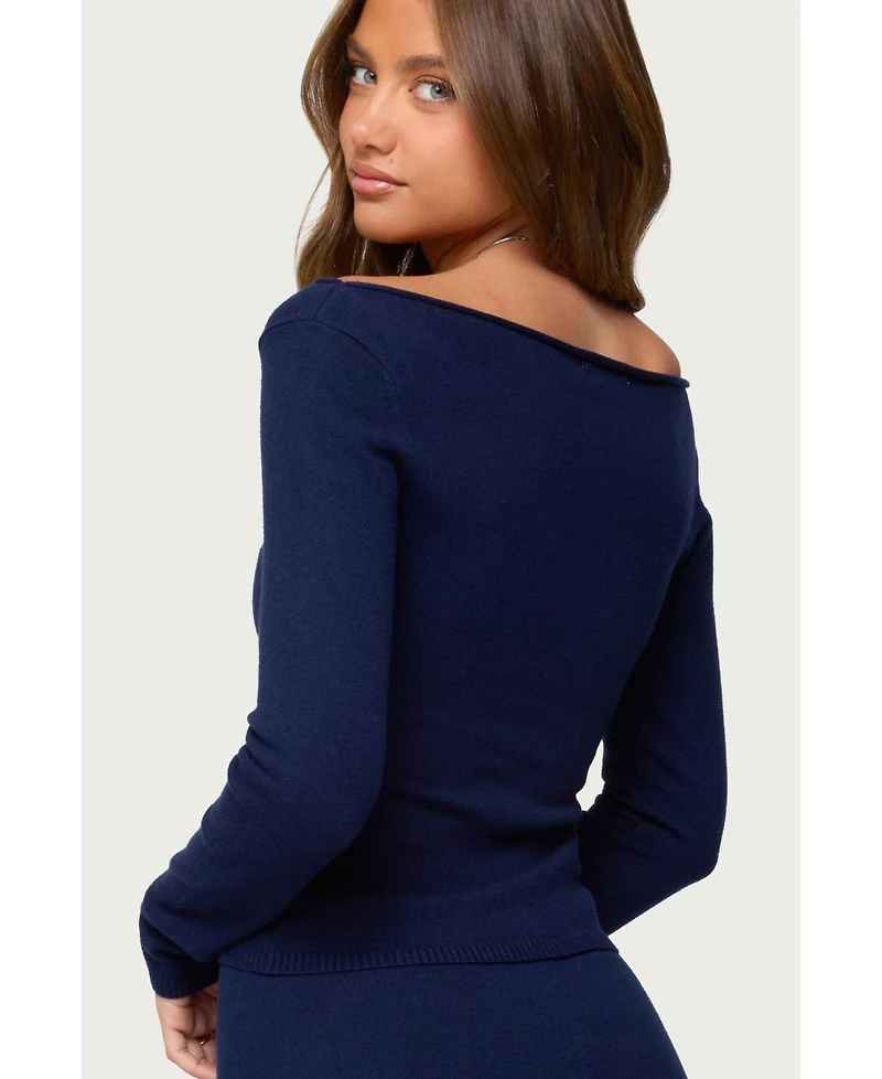 Edikted Women's Arianna Off Shoulder Knit Sweater