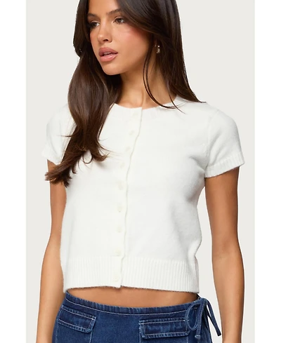 Edikted Womens Coreen Button Up Knit Cardigan