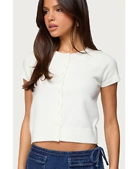 Edikted Womens Coreen Button Up Knit Cardigan