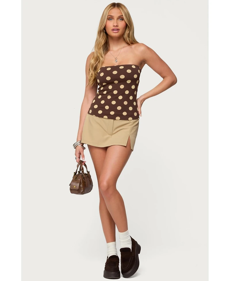 Edikted Women's Polka Dot Built Bra Tube Top