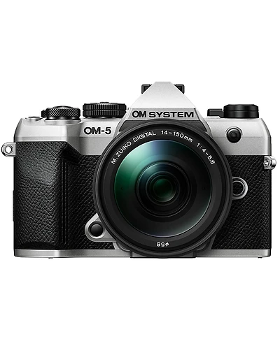 Om System Om-5 Mark Ii Mirrorless Camera, Silver with M.Zuiko Digital Ed 14-150mm f/4-5.6 Ii Lens