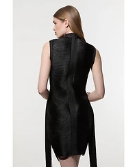 Karen Millen Women's Knit Tassel Mini Dress
