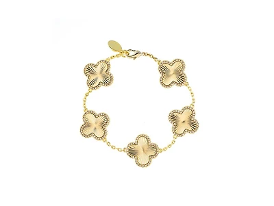 18K Gold Plated Five Station Flower Bracelet