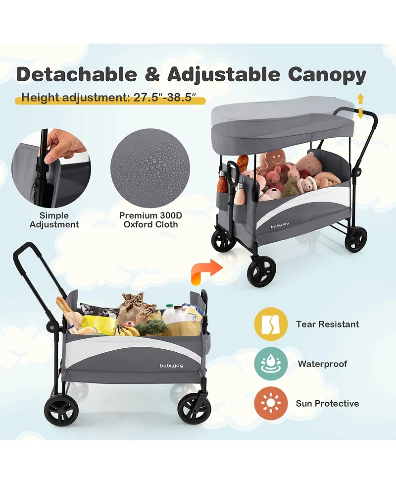 Costway Toddler 2-Seat Stroller Wagon Folding Stroller