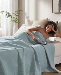 Madison Park Waffle Weave Cotton Blanket