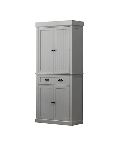 Slickblue Tall Kitchen Storage Cabinet with Doors and Shelves for Pantry and Dining Room