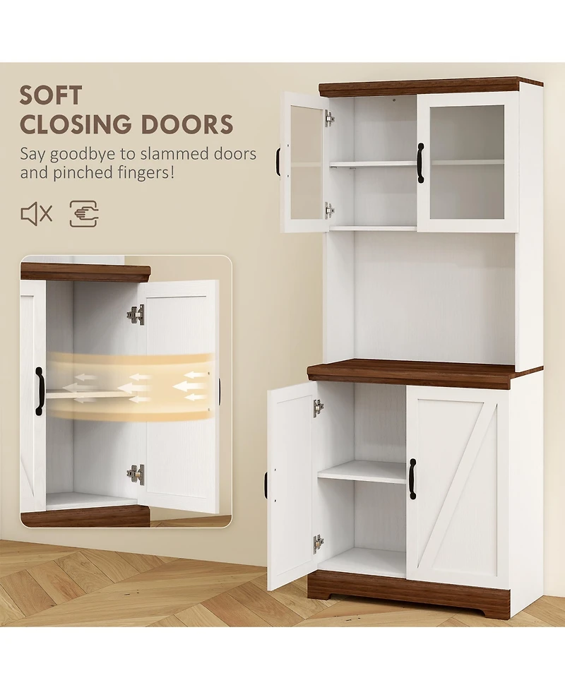 Slickblue Modern Wooden Kitchen Storage Cabinet for Pantry and Dining Room Organization