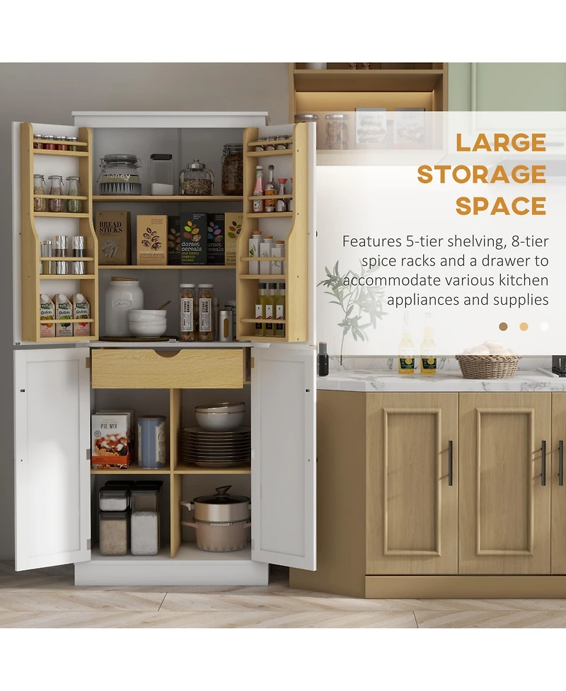 Slickblue Spacious Kitchen Storage Cabinet with Adjustable Shelves and Durable Design
