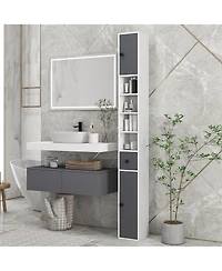 Compact Bathroom Floor Cabinet with Multiple Shelves for Extra Bathroom Storage