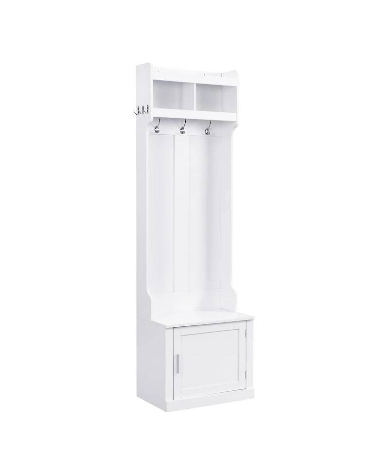 Elegant Hall Tree with Cabinet Coat Rack and Storage Bench for Hallway Living Room