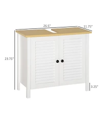 Slickblue Pedestal Sink Storage Cabinet with Double Doors for Bathroom Organization