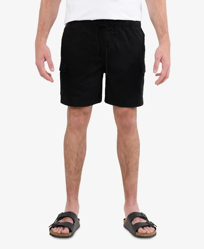 Xray Men's 6 Inches Elastic Pull On Waistband Twill Cargo Shorts