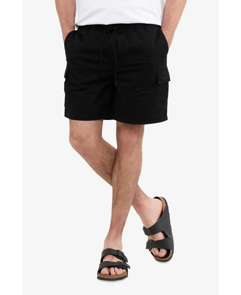 Xray Men's 6 Inches Elastic Pull On Waistband Twill Cargo Shorts