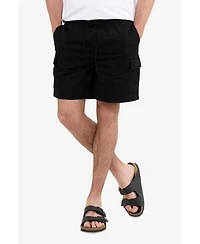 Xray Men's 6 Inches Elastic Pull On Waistband Twill Cargo Shorts