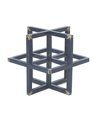 Set of 2 Modern Metal Star Sculptures for Contemporary Home Decor