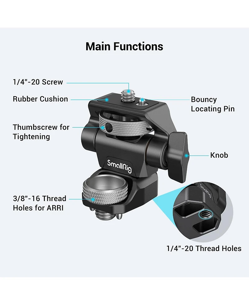 SmallRig Swivel and Tilt Adjustable Monitor Mount with Arri-Style Screw