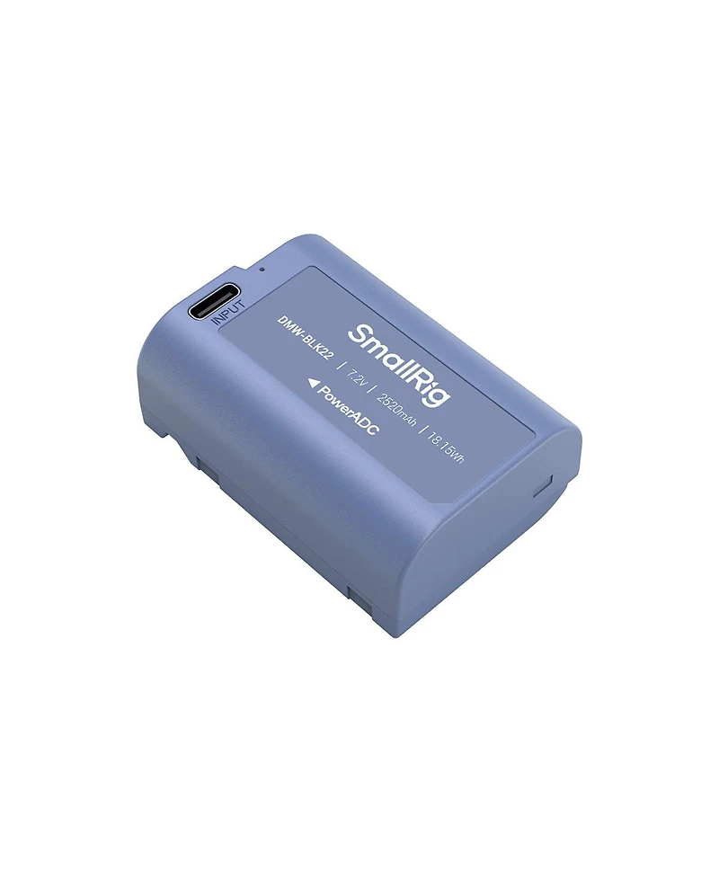 SmallRig Dmw-BLK22 18.15Wh 7.2V 2520mAh Usb-c Rechargeable Camera Battery, Blue