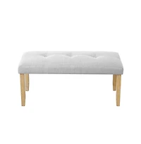 The Pop Home Linen Upholstered Tufted Bench, 40" Padded Bedroom Bench with Wood Legs, for Entryway or End of Bed-The Pop Home