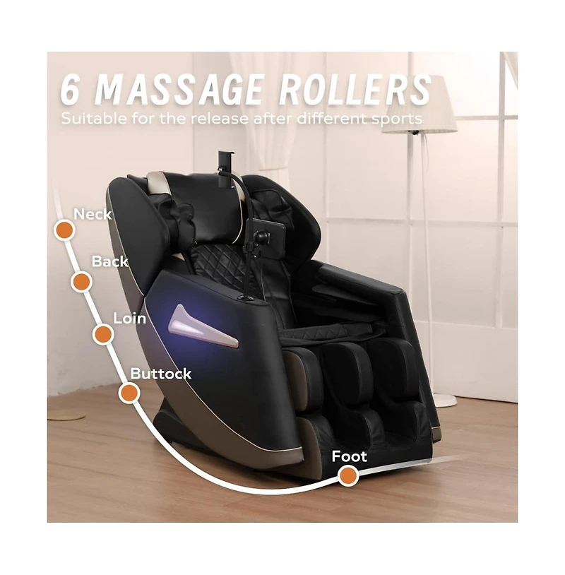 Full Body Massage Chair with Heat & Air Compression, Zero Gravity Recliner with Calf Rollers & Bluetooth-Maison Boucle