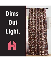 Hlc.me Florence Floral & Birds Patterned Window Back Tab Rod Pocket Curtains Bedroom - Light Blocking Darkening Window Panels